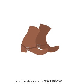 Einfache flache Illustration von Cowboystiefeln auf weißem Hintergrund