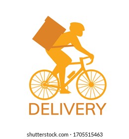 Simple flat illustration of a cyclist, man on a bicycle. 