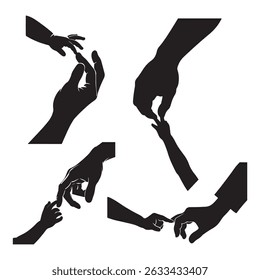 Simple Flat Illustration of Dad and Son Silhouette