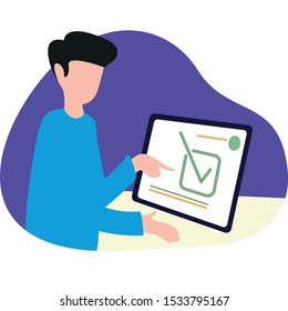 Simple flat illustration design for business or social media design