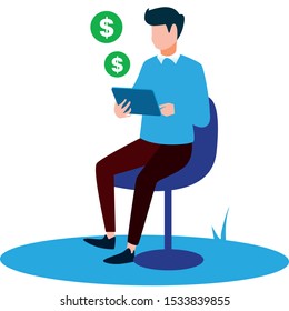 Simple flat illustration design for business or social media design