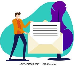 Simple flat illustration design for bussines or social media design