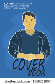 a simple flat illustration design of a happy boy for covers, t-shirts and printed media