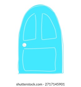 Simples ilustração plana de uma porta, adequado para casa, edifício, entrada, interior, arquitetura e temas de design imobiliário