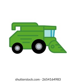 Simples ilustração plana de uma máquina de combinação de fazenda