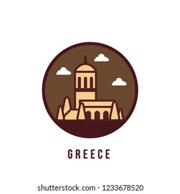 Simple Flat Illustration for Greece Landmark