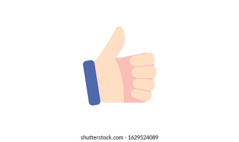 simple flat illustration of hand sign for animation or banner