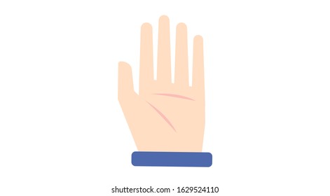 simple flat illustration of hand sign for animation or banner