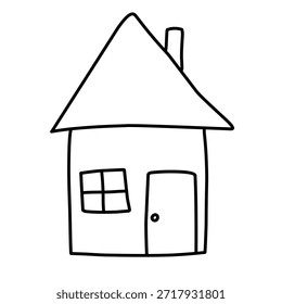 Ilustración plana simple de un icono de la casa, ideal para los temas inmobiliarios, de la vivienda, de la propiedad, de la familia, del estilo de vida, y del diseño relacionado con el hogar