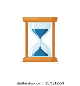 Simple Flat Illustration of Hourglass Icon vector with sand inside that running out