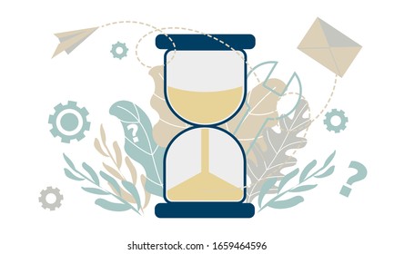  Simple flat illustration of an hourglass. Icon, button for your website, mobile application 