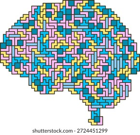 Ilustración plana simple de un cerebro humano que representa la inteligencia, el pensamiento, la creatividad, la psicología y la salud mental. Adecuado para educación, contenido médico, presentaciones de ciencias y proyectos de Diseño gráfico modernos.