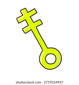Ilustración plana simple de una llave, adecuada para temas de seguridad, acceso, cerradura, hogar, seguridad y diseño conceptual