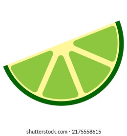 Simple flat illustration of lime slice.