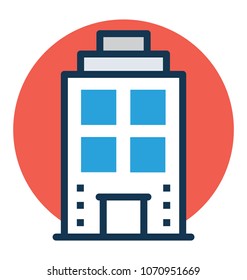 
SImple flat illustration of Luxury Hotel Vector Icon

