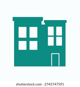 Simple flat illustration of multi story corporate building with windows and door representing urban architecture design