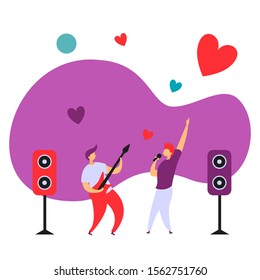 Simple flat illustration of music background design