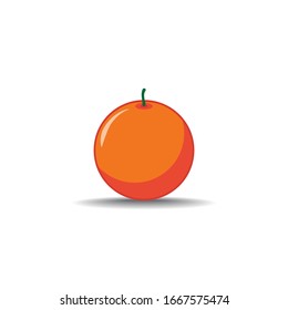 Simple flat illustration of orange with white background