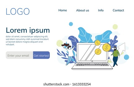 Simple, flat illustration with the outline of a business team template. Concept of flat design web page or mobile app. 