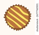 Simple Flat Illustration Peanut Butter Cup Dessert Sweet Delicious Food