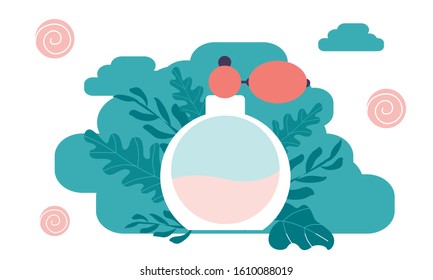  Simple flat illustration of perfume bottle 