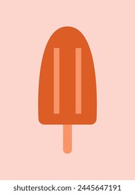 Ilustración plana simple con paleta. Dulce postre. Icono moderno minimalista, pegatina, arte de Clip en estilo kawaii plano. Comida sabrosa, esquimal. Helado con sabor.