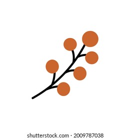 simple flat illustration of red blossom berries. Vector illustration