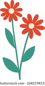 simple flat illustration of red flower