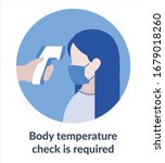 Simple Flat Illustration Showing Body Temperature Check Sign During Covid-19 Outbreak  