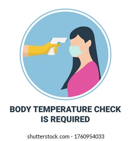 Simple Flat Illustration Showing Body Temperature Check Sign During Covid-19 Outbreak