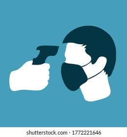 A Simple Flat Illustration Showing A Body Temperature Check Sign During A Covid-19 Flash