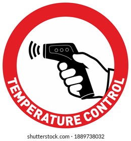 Ilustración plana simple que muestra el signo de la comprobación de la temperatura corporal durante el brote de Covid-19. Silhouette de mano