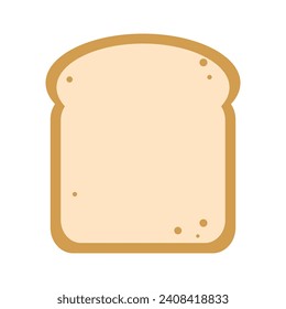 Simple flat illustration of a slice of toast bread.