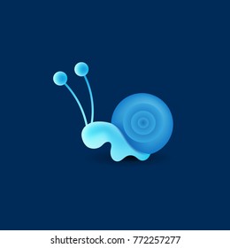 Simple flat illustration slow snail vector icon.