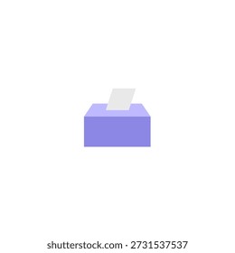 Ilustración simple y plana de una Pequeña urna, que representa el voto, las elecciones, la democracia y la responsabilidad cívica