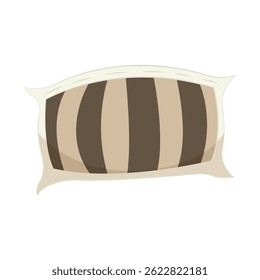 Uma simples ilustração plana de um travesseiro listrado. Perfeito para projetos de decoração de quarto e casa.
