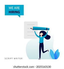 simple ilustración plana, estamos contratando, ofertas de empleo