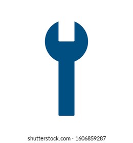  Simple flat illustration of a wrench. Icon repair, breakdown.