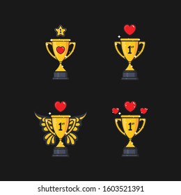 simple flat illustrator with trophy vector