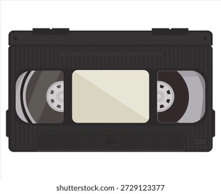 Una Imagen simple y plana que representa una cinta VHS clásica, evocando recuerdos de tecnología más antigua.