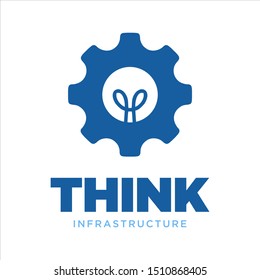 Simple Flat Industrial Planner Logo Design Idea