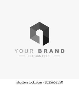 simple flat initials vector logo illustration letter a 3d model