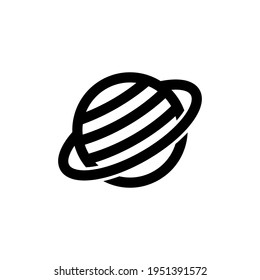 Simple and Flat Interstellar Planet Icon