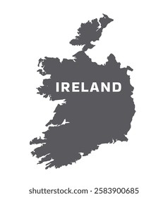 Simple flat Ireland map grey vector