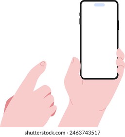 Simple flat Isolated smartphone and display illustration