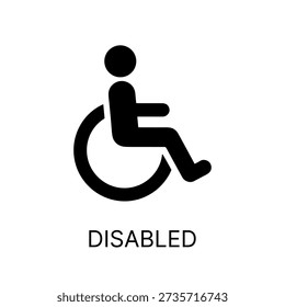 Simple Flat Isolated Wheelchair Accessibility Symbol Sign Graphic Element