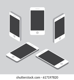 Simple Flat Isometric Phone Set