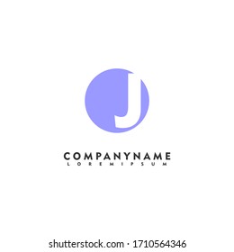 simple flat J logo letter creative design concept, vector illustration.