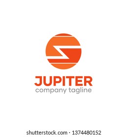 Simple Flat Jupiter Consulting Logo Design Idea