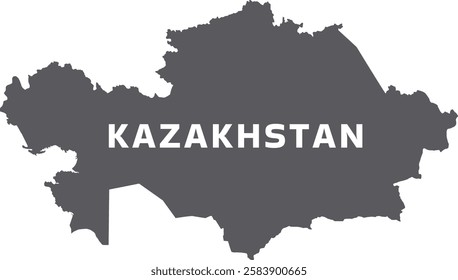 Simple flat Kazakhstan map grey vector